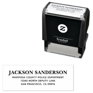Law Enforcement Officer Police Department Address Self-inking Stamp