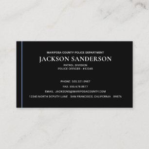 Law Enforcement Officer Police Department Business Card