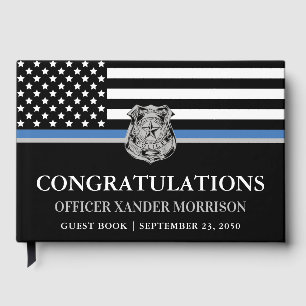 Law Enforcement Officer Police Graduation Party Guest Book