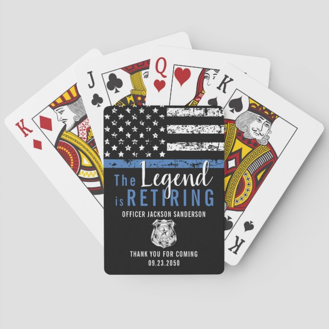Law Enforcement Officer Police Retirement Party Playing Cards (Back)