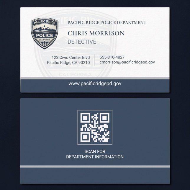 Law Enforcement Officer QR Code Logo  Business Card (Creator Uploaded)