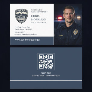 Law Enforcement Photo QR Code Police Business Card