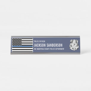 Law Enforcement Police Department Logo Desk Name Plate