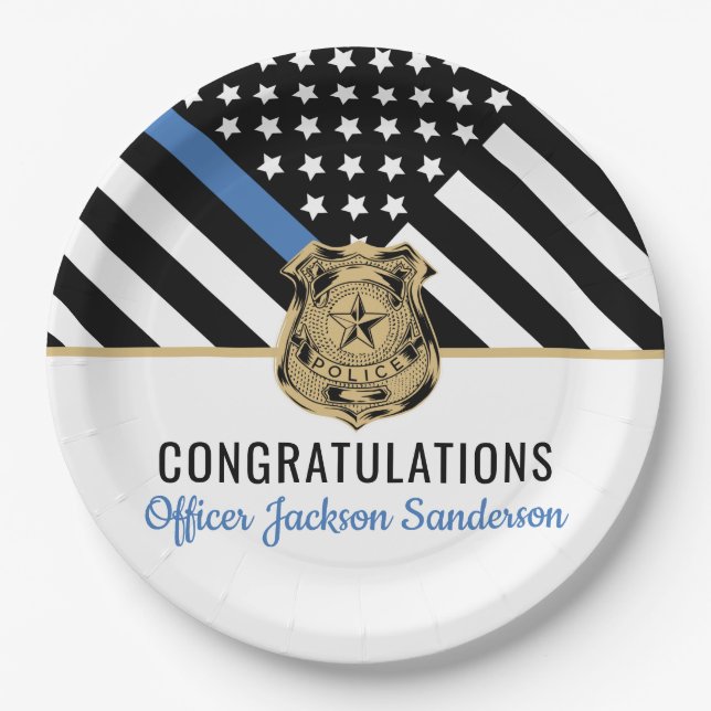 Law Enforcement Police Department Retirement Party Paper Plate (Front)