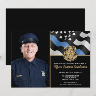 Law Enforcement Police Department Retirement Photo Invitation