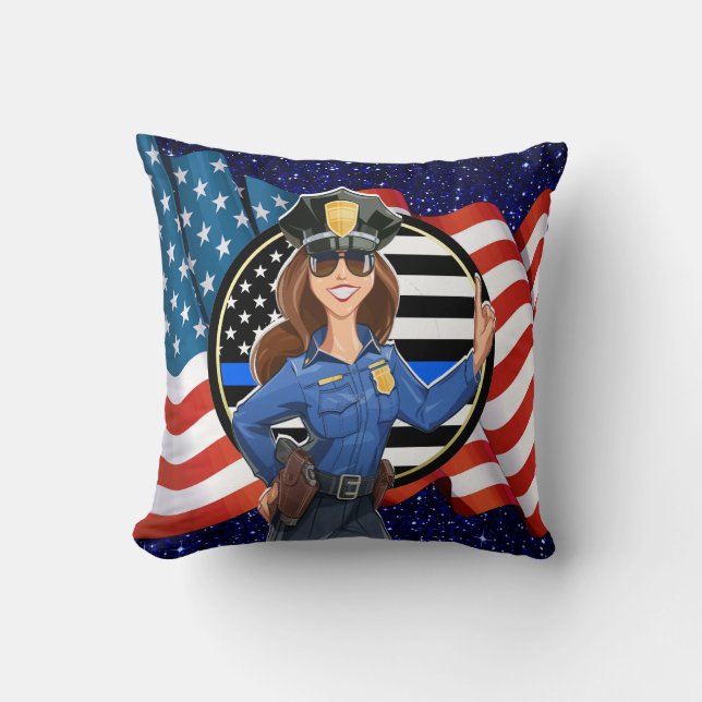Law Enforcement Police Officer Cushion (Front)