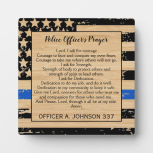 Law Enforcement Police Officer Prayer Plaque