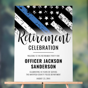Law Enforcement Police Retirement Party Welcome Acrylic Sign