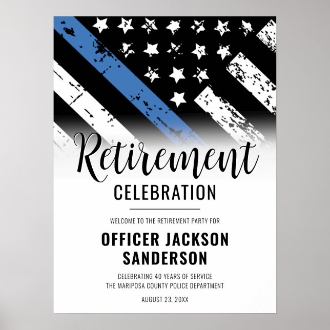 Law Enforcement Police Retirement Party Welcome Poster (Front)