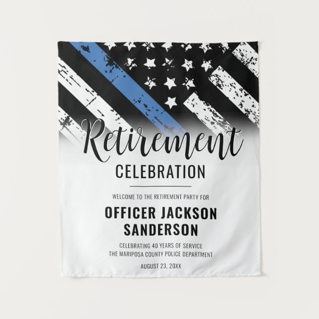 Law Enforcement Police Retirement Party Welcome Tapestry (Front)