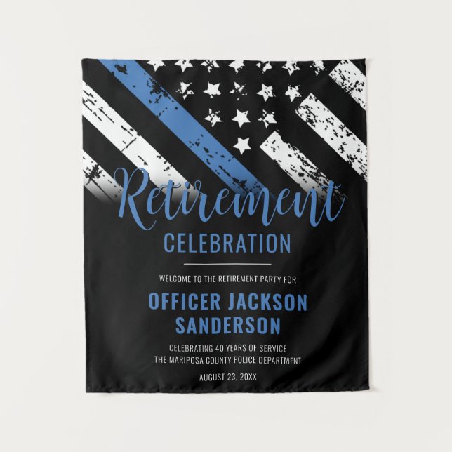 Law Enforcement Police Retirement Party Welcome Tapestry (Front)
