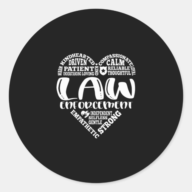 Law enforcement, police, woman, female classic round sticker (Front)