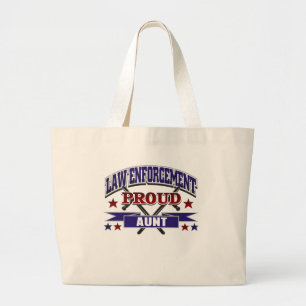 Law Enforcement Proud Aunt Large Tote Bag