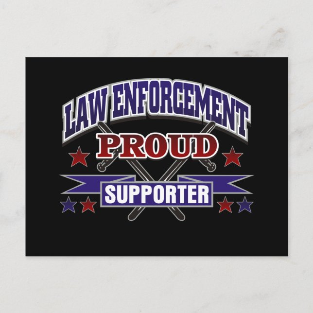 Law Enforcement Proud Supporter Postcard (Front)