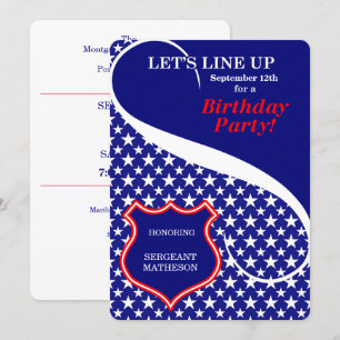 Law Enforcement Themed Birthday Party Invitation