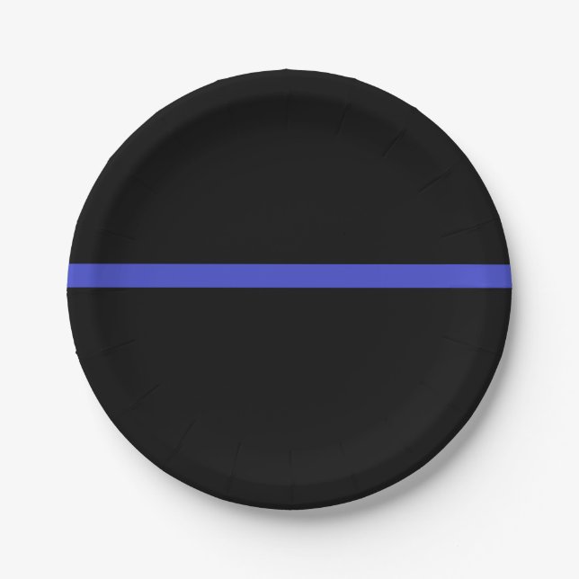 Law enforcement thin blue line plates! paper plate (Front)