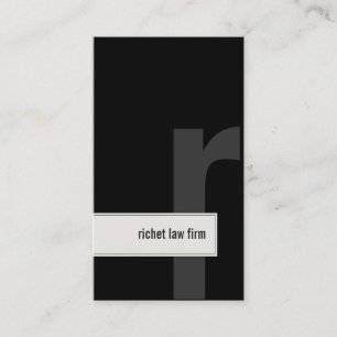 Law Firm Lawyer Business Card Bold Monogram Black