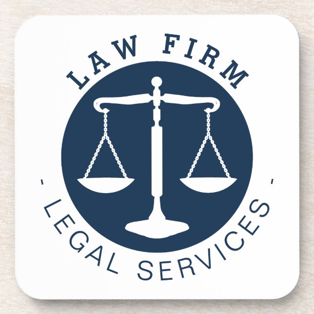 Law Firm | Legal Services Deep Blue Coaster (Front)