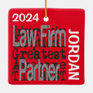 Law Firm Partner Extraordinaire CUSTOM Ceramic Ornament