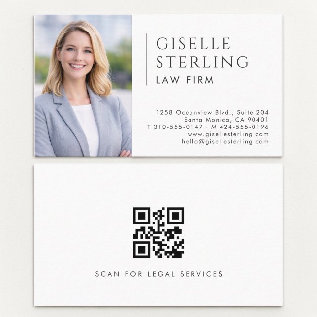 Law Firm Photo QR Code Business Card (Creator Uploaded)