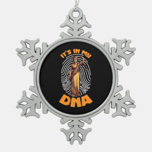 Law It Is In Lawyer DNA Snowflake Pewter Christmas Ornament