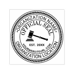 Law Judge Gavel Official Seal Name Loc URL Est Self-inking Stamp