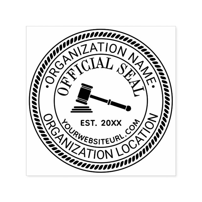 Law Judge Gavel Official Seal Name Loc URL Est Self-inking Stamp (Design)
