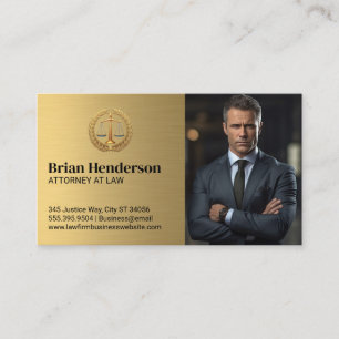 Law Justice Scales Logo   Business Man in Suit Business Card