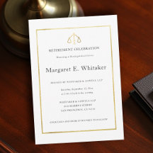 Law Lawyer Judge Gold Scales Elegant Retirement