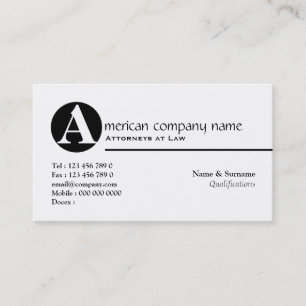 Law legal attorney monogram A Business Card