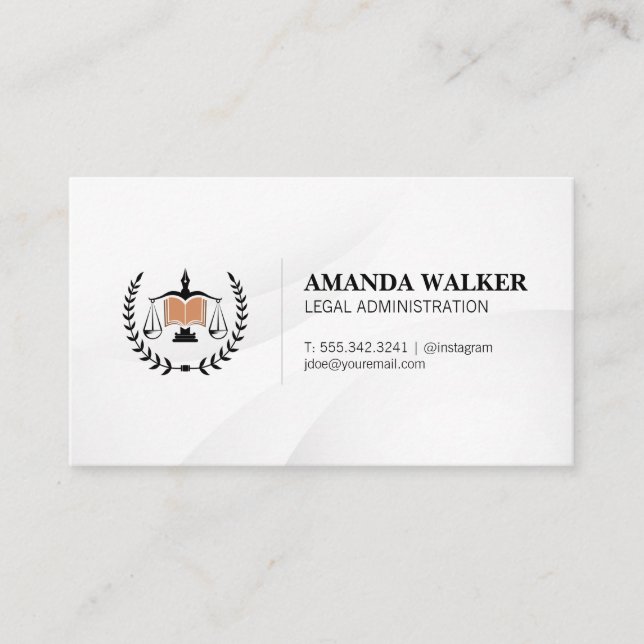Law Legal Logo | Judicial | Lawyer Business Card (Front)