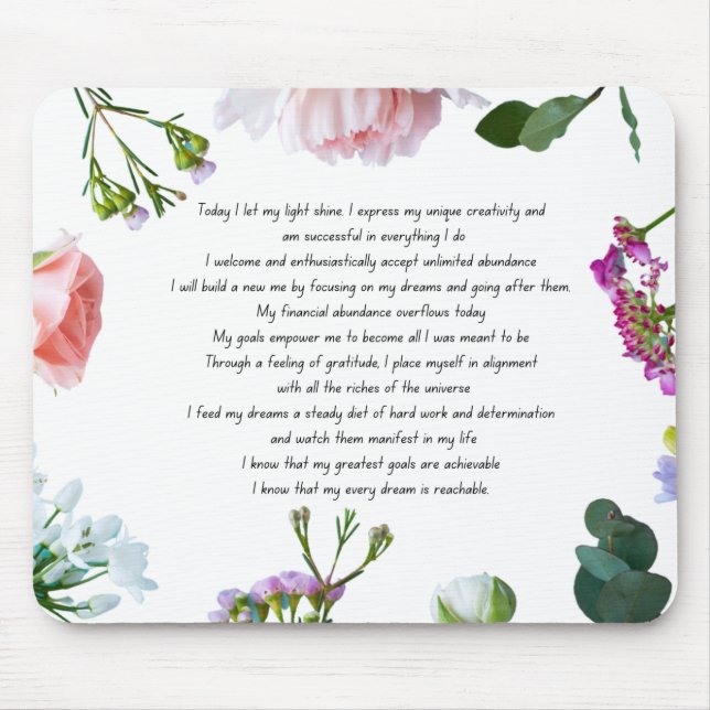 Law of Attraction Abundance Prayer Mouse Pad (Front)