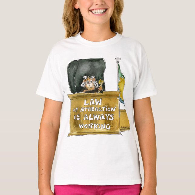 Law of Attraction Cartoon Judge T Shirt (Front)
