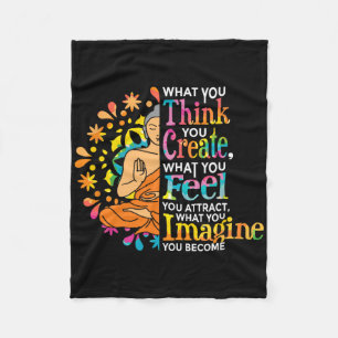 Law Of Attraction Manifest Buddha Meditation Yoga Fleece Blanket