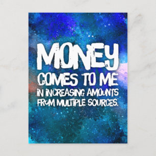Law of Attraction Money Manifestation Quote Postcard