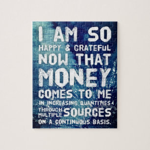 Law of Attraction Money Manifestation Quote Wealth Jigsaw Puzzle