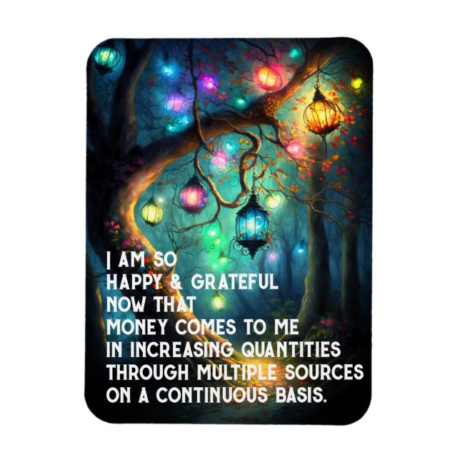 Law of Attraction Money Manifestation Quote Wealth Magnet (Vertical)