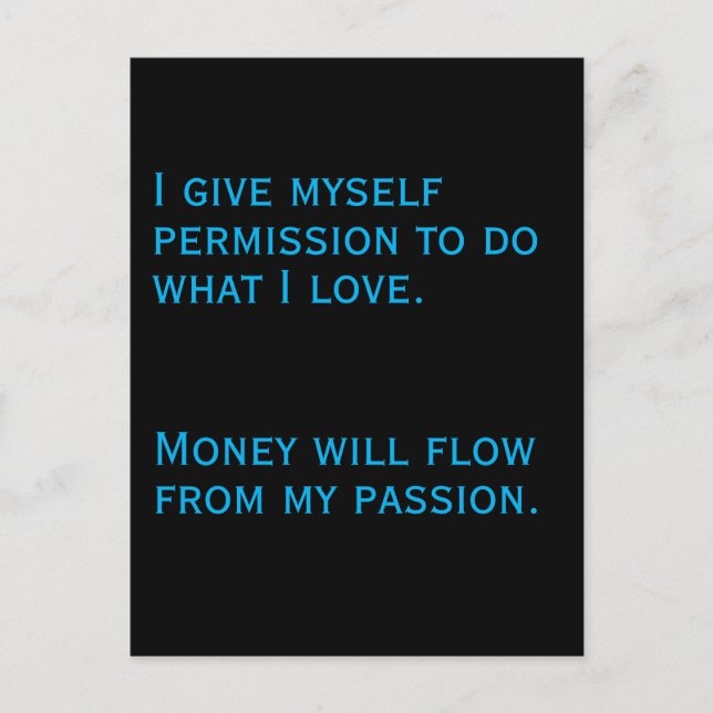 Law of Attraction Money Manifestation Quote Wealth Postcard (Front)