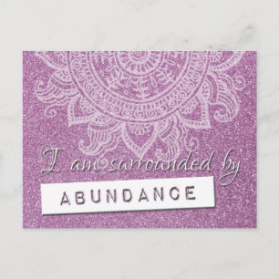 Law of Attraction Money Wealth Yoga Mindful Quote Postcard
