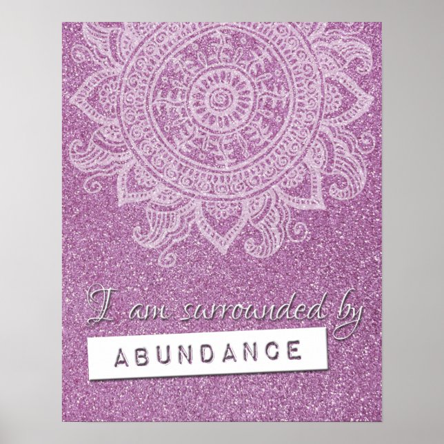 Law of Attraction Money Wealth Yoga Mindful Quote  Poster (Front)