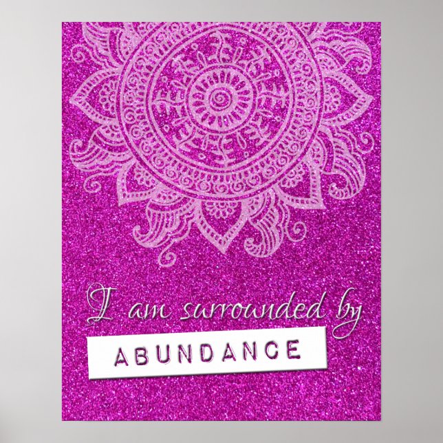 Law of Attraction Money Wealth Yoga Mindful Quote  Poster (Front)