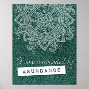 Law of Attraction Money Wealth Yoga Mindful Quote  Poster