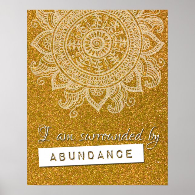 Law of Attraction Money Wealth Yoga Mindful Quote  Poster (Front)