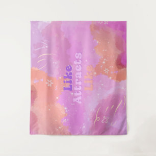Law of Attraction Motivational Inspirational Pink Tapestry
