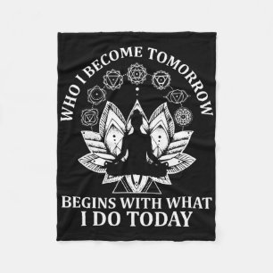 Law Of Attraction Positive Mindset Quote Yoga Budd Fleece Blanket
