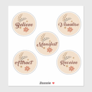 Law of Attraction-Positive Words- Pack of 5 Boho