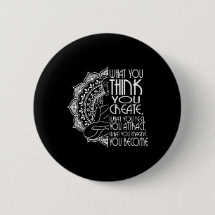 Law Of Attraction Spiritual Buddha Meditation Gift 6 Cm Round Badge