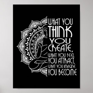 Law Of Attraction Spiritual Buddha Meditation Gift Poster
