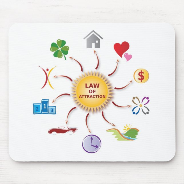 Law of Attraction Sun Illustration Multicolored Mouse Pad (Front)