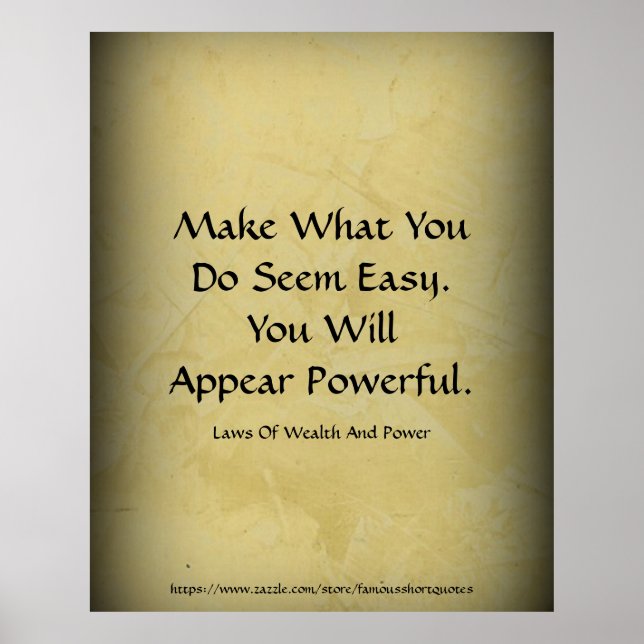 Law Of Wealth Power Appear Powerful Beige Poster (Front)